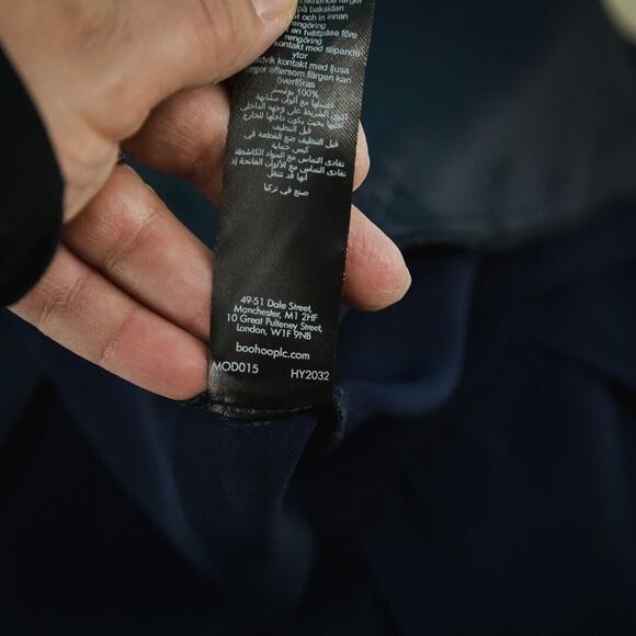 Karen Millen 12 Size 8 US Blue Essential Tailored Slim Leg Trouser Fold Pants - Picture 7 of 8